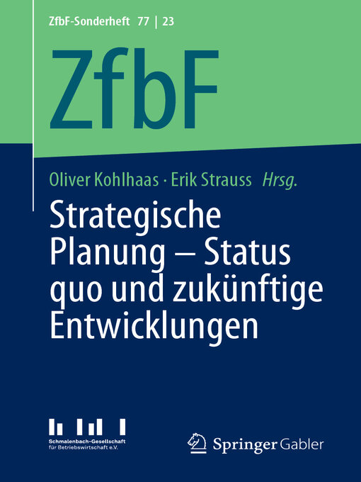 Title details for Strategische Planung – Status quo und zukünftige Entwicklungen by Oliver Kohlhaas - Available